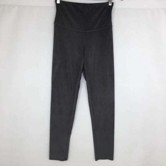 Yummie Women’s Faux Suede Leggings Gray High Waist Size Medium - Picture 3 of 14